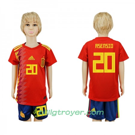 Billige Fotballdrakter Spania Asensio 20 Barn VM 2018 Hjemmedraktsett